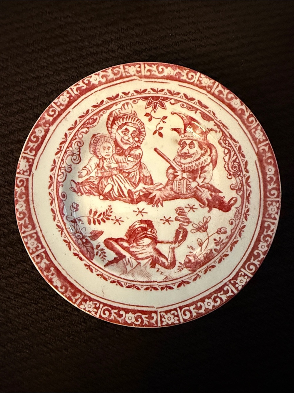 Antique C. Allerton & Sons Punch & Judy Child’s Plate England 5.25